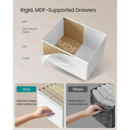 Modern 8-Drawer Storage Cabinet, Fabric Chest Of Drawers For Bedroom, Hallway, Closet And Living Room, Cloud White And Snow White - thumbnail 4