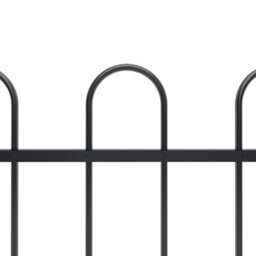 Walplus Garden Fence With Hoop Top Steel 359X120 Cm Black - thumbnail 3
