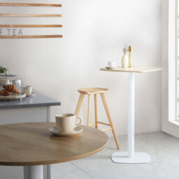 Wyld And Coco Garden Bistro Coffee Table - 60 X 60 Cm Square Mdf Top, White Edge, Iron Frame - thumbnail 2