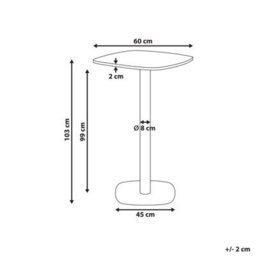Wyld And Coco Garden Bistro Coffee Table - 60 X 60 Cm Square Mdf Top, White Edge, Iron Frame - thumbnail 4