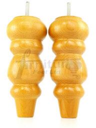 L&F Solid Wood Turned Furniture Feet 200mm High Oak Finish Replacement Legs Set Of 4  M10 Pkc220L - thumbnail 6