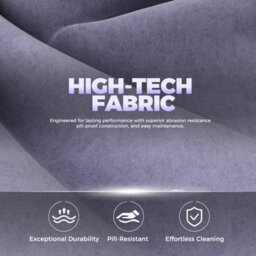 Luckracer Fabric Gaming Chair, Ergonomic Computer Chair With Footrest And Lumbar Support Height Adjustable, Macaron Purple - thumbnail 8