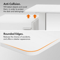 Vonhaus Electric Standing Desk, Height Adjustable Sit Stand Desk, 3 Height Preset Technology, 100X60Cm, White Desktop & Frame - thumbnail 7
