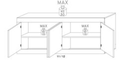 FurniComp LTD Furnicomp Selene 4 Door White Gloss And Concrete Grey Sideboard - thumbnail 3