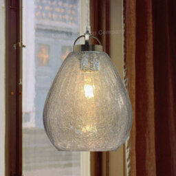 Long Life Lamps Company Ceiling Tear Drop Crackled Clear Glass Pendant Lamp Shade Retro Chrome Holder H3030 - thumbnail 8