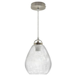 Long Life Lamps Company Ceiling Tear Drop Crackled Clear Glass Pendant Lamp Shade Retro Chrome Holder H3030 - thumbnail 3