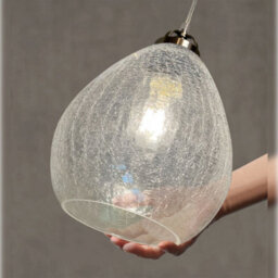 Long Life Lamps Company Ceiling Tear Drop Crackled Clear Glass Pendant Lamp Shade Retro Chrome Holder H3030 - thumbnail 7