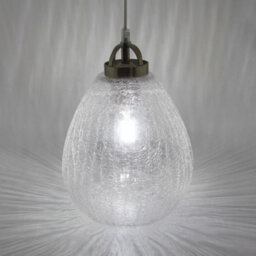 Long Life Lamps Company Ceiling Tear Drop Crackled Clear Glass Pendant Lamp Shade Retro Chrome Holder H3030 - thumbnail 5