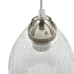 Long Life Lamps Company Ceiling Tear Drop Crackled Clear Glass Pendant Lamp Shade Retro Chrome Holder H3030 - thumbnail 4