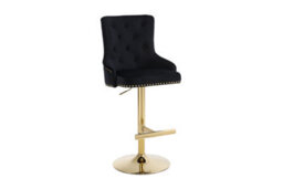 Hygrad Built to Survive Set Of 2 Luxury Velvet Bar Stools With Lion Knocker Back Rest Padded Breakfast Bar Stools - thumbnail 2