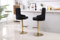 Hygrad Built to Survive Set Of 2 Luxury Velvet Bar Stools With Lion Knocker Back Rest Padded Breakfast Bar Stools - thumbnail 5
