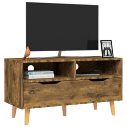 Berkfield Sturdy Tv Cabinet Smoked Oak 90X40X48.5 Cm Engineered Wood - thumbnail 3