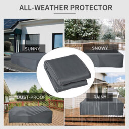 Outsunny 275X205Cm Outdoor Furniture Protective Cover Water Uv Resistant Grey - thumbnail 6