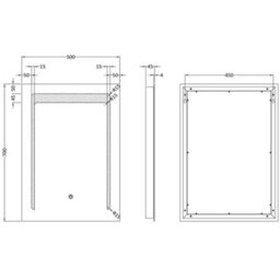 Hudson Reed 700 X 500mm Frameless Led Wall Mirror, Touch Sensor, Demister And Ip44 - thumbnail 3