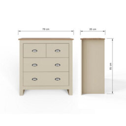 Gfw Lancaster 2+2 Drawer Chest Cream - thumbnail 7