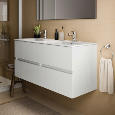 Ideal Standard Eurovit+ 1200mm Wall Mounted Vanity Unit With 4 Drawers In Gloss White - image 1