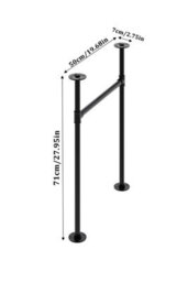 Darphe Pair Of H-Shaped Iron Table Legs With Anti-Slip Design, 50Cm W X 71Cm H - thumbnail 3