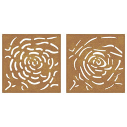 Vidaxl Garden Wall Decorations 2 Pcs 55X55 Cm Corten Steel Rose Design - thumbnail 5