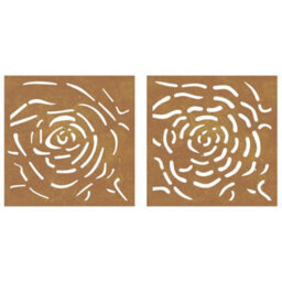 Vidaxl Garden Wall Decorations 2 Pcs 55X55 Cm Corten Steel Rose Design - thumbnail 4