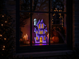 Festive Productions Halloween House Led Light 60Cm Purple 3D Infinity Effect Indoor Decoration - thumbnail 7