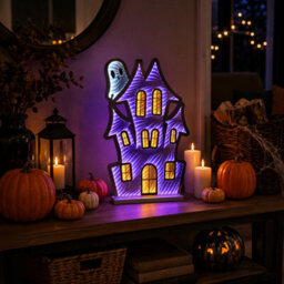 Festive Productions Halloween House Led Light 60Cm Purple 3D Infinity Effect Indoor Decoration - thumbnail 6
