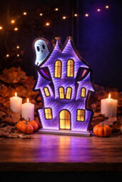 Festive Productions Halloween House Led Light 60Cm Purple 3D Infinity Effect Indoor Decoration - thumbnail 3