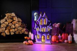 Festive Productions Halloween House Led Light 60Cm Purple 3D Infinity Effect Indoor Decoration - thumbnail 1