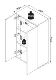 Vcm Chest Of Drawers Sideboard Dalosa 3 Revolving Doors - thumbnail 5