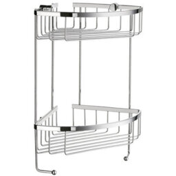 Smedbo Chrome Two Tiered Corner Shower Basket Double Soap Caddy