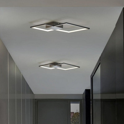 Beliani Black Aluminium Square Ceiling Lamp With Integrated Led, 54 X 54 X 6 Cm - image 1