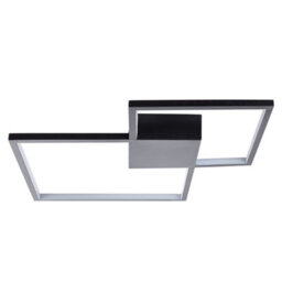 Beliani Black Aluminium Square Ceiling Lamp With Integrated Led, 54 X 54 X 6 Cm - thumbnail 3