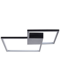 Beliani Black Aluminium Square Ceiling Lamp With Integrated Led, 54 X 54 X 6 Cm - thumbnail 2