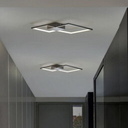 Beliani Black Aluminium Square Ceiling Lamp With Integrated Led, 54 X 54 X 6 Cm - thumbnail 1