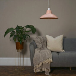 Valuelights Civic Pair Of Retro Style Pink Metal Easy Fit Ceiling Light Shades (D)28.8Cm - thumbnail 2