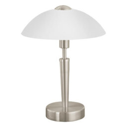 Elegant Satin Nickel Table Lamp With White Glass Shade