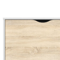 Wyld Haus Sapporo Large Sideboard In White And Natural Oak - 3 Drawers, 2 Doors - thumbnail 6