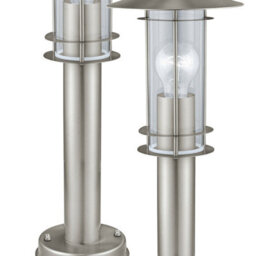 Set Of 2 Ip44 Outdoor Stainless Steel Bollard Lights - 500mm 60W E27 For Driveways