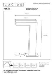 Lucide Texas 600 Led Outdoor Post Light 400 mm - thumbnail 4