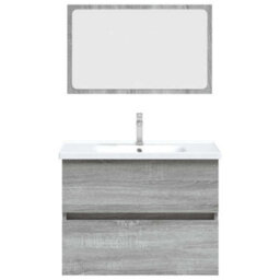 Berkfield 2 Piece Bathroom Furniture Set Grey Sonoma Engineered Wood - thumbnail 6