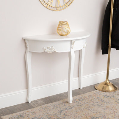 Melody Maison Antique White Half Moon Console Table - Pays Blanc Range - image 1