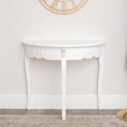 Melody Maison Antique White Half Moon Console Table - Pays Blanc Range - thumbnail 6