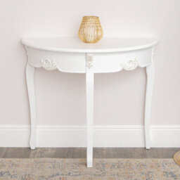 Melody Maison Antique White Half Moon Console Table - Pays Blanc Range - thumbnail 5