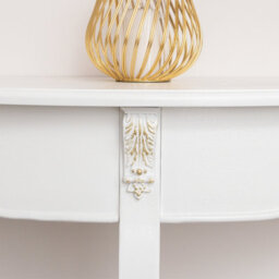 Melody Maison Antique White Half Moon Console Table - Pays Blanc Range - thumbnail 4