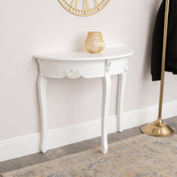 Melody Maison Antique White Half Moon Console Table - Pays Blanc Range