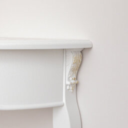 Melody Maison Antique White Half Moon Console Table - Pays Blanc Range - thumbnail 3