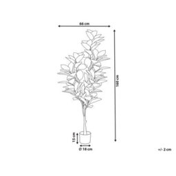 Wyld And Coco 160Cm Artificial Ficus Potted Plant Green-Black With Cement Base - thumbnail 4