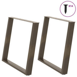 Berkfield Dining Table Legs U-Shaped 2 Pcs Natural Steel 100X(72-73) Cm Steel