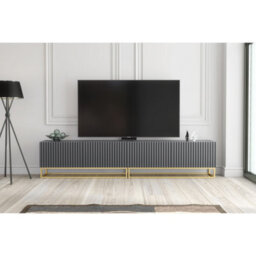 Creative Furniture Ripple Duo Tv Unit 200Cm - Dark Grey With Fluted Doors - thumbnail 3