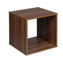 Urbn-Living Urbnliving Height 30Cm Shelves Cube Shelving Colour Teak Cube Display Storage Wood Shelf - thumbnail 1