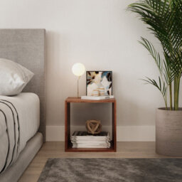 Urbn-Living Urbnliving Height 30Cm Shelves Cube Shelving Colour Teak Cube Display Storage Wood Shelf - thumbnail 2